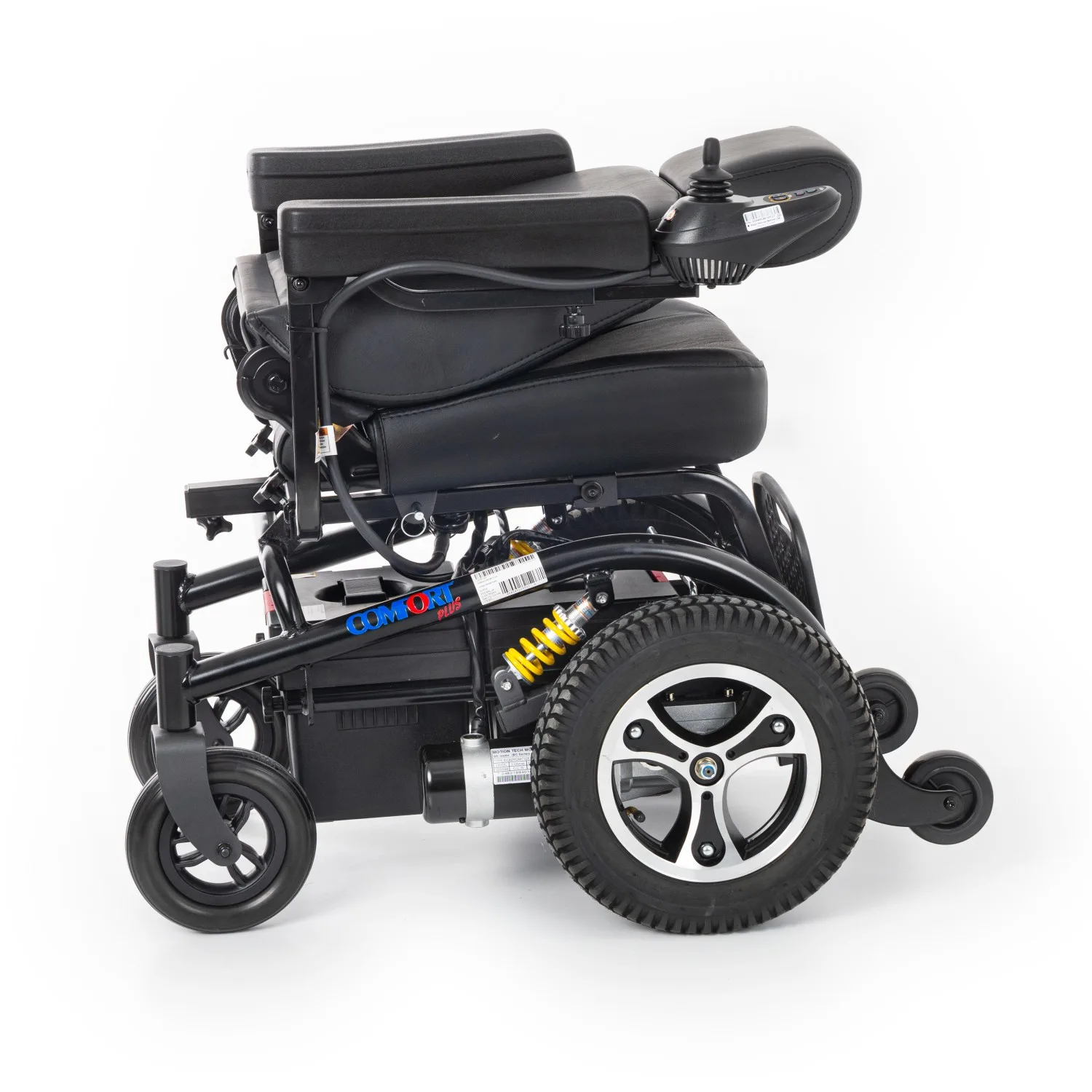 Comfort Pus DM-320 Puma akülü sandalye, sırtlığı oturağa katlanmış hâli yandan