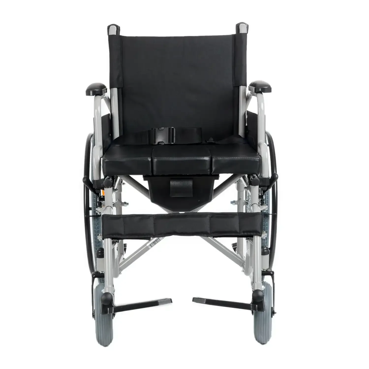 Comfort Plus DM-550 tuvalet özellikli tekerlekli sandalye, önden, oturak altında lazımlık