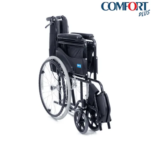 Comfort Plus DM-809E standart sandalye, katlanmış hâli, siyah döşeme