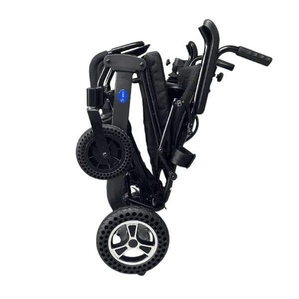 Comfort Plus DY01106 akülü tekerlekli sandalye, katlanmış hâli, yandan