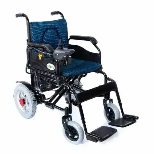 Creative CR-1002 Ekonomik akülü sandalye, lacivert desenli döşeme ve siyah şasi, çapraz açıdan önden