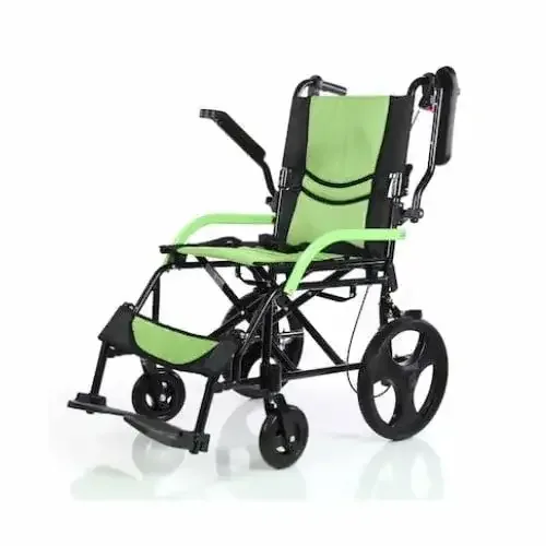 Wollex W865 frenli sandalye, yeşil-siyah döşeme, kolçak yukarı kaldırılmış, çapraz açıdan