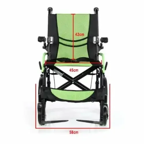 Wollex W865 frenli sandalye, önden ölçü çizimi, 45 cm oturak ve 58 cm toplam genişlik