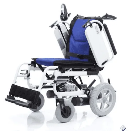 Wollex WG-P110 Lityum akülü tekerlekli sandalye, yan kolçak panelleri yukarı kaldırılmış