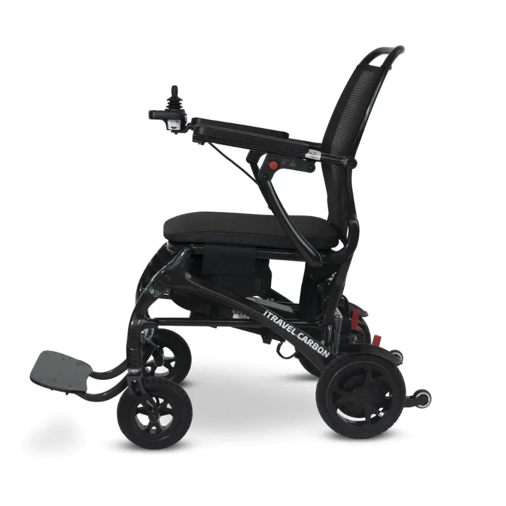 Meyra iTravel Carbon W5905, yandan, siyah şasi, joystick ve ayak basamağı