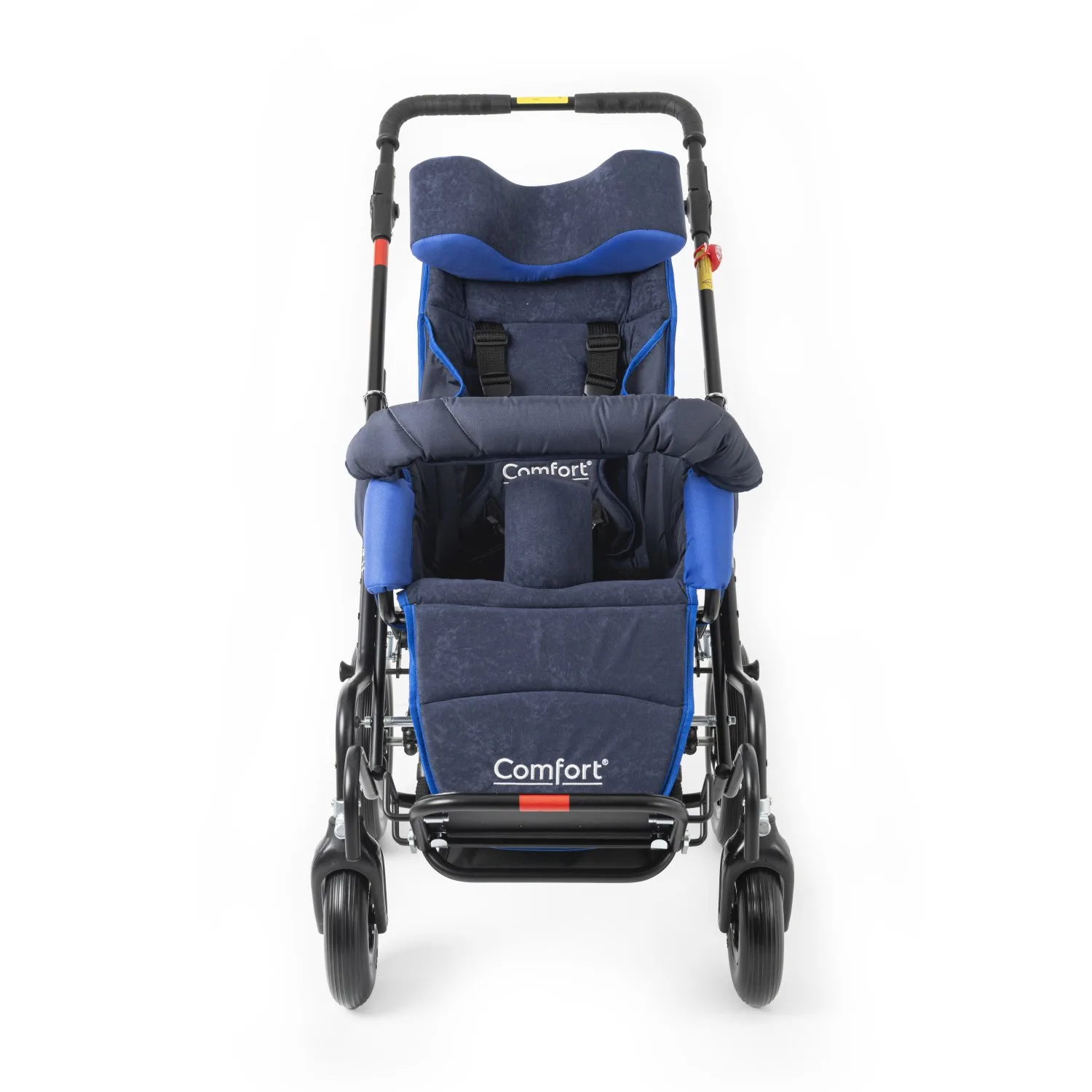 Comfort Size 3 engelli çocuk puseti önden, lacivert döşeme, emniyet kemeri ve tutunma barı