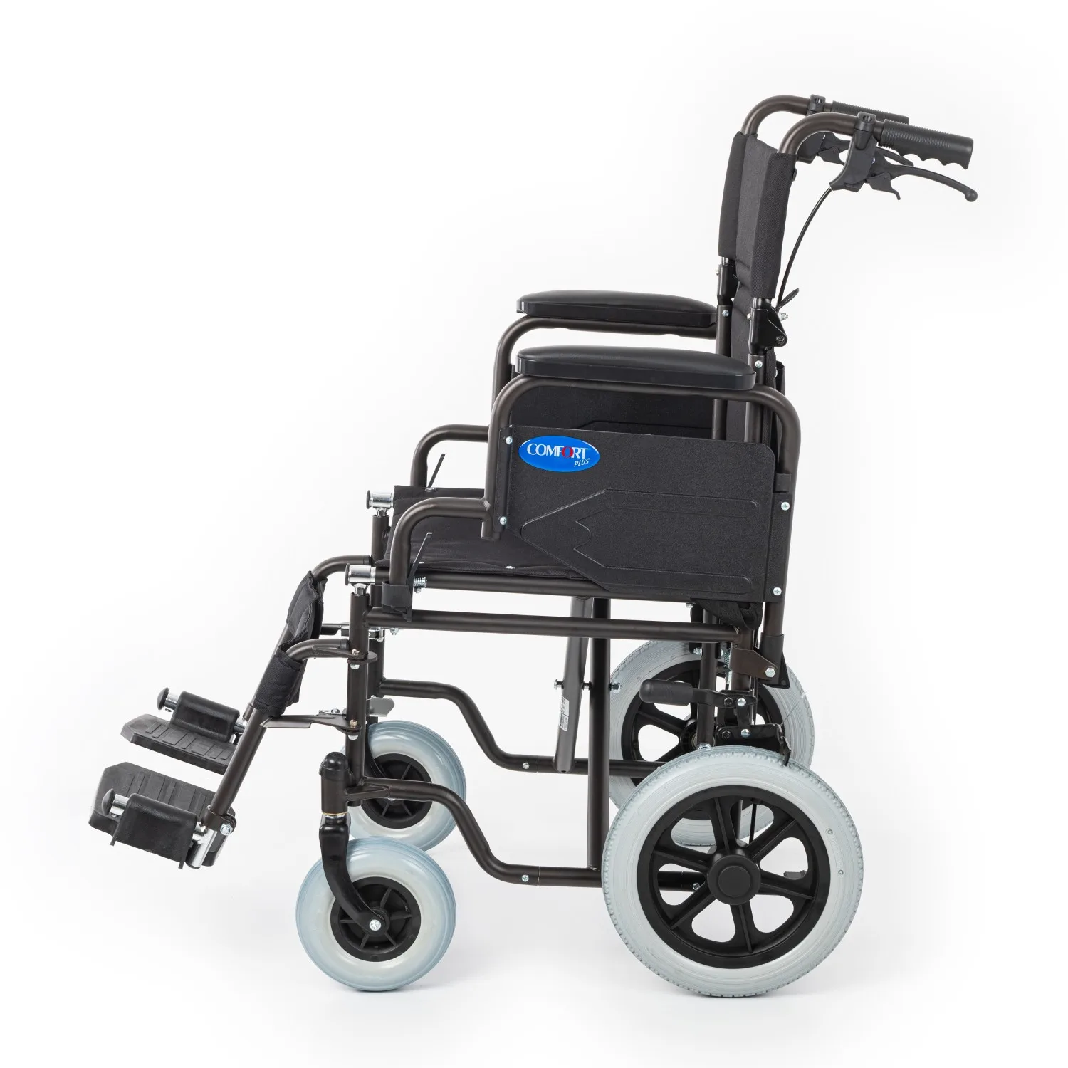 Comfort Plus DM-327 transfer sandalye sol yandan, ayak dayama öne açılmış