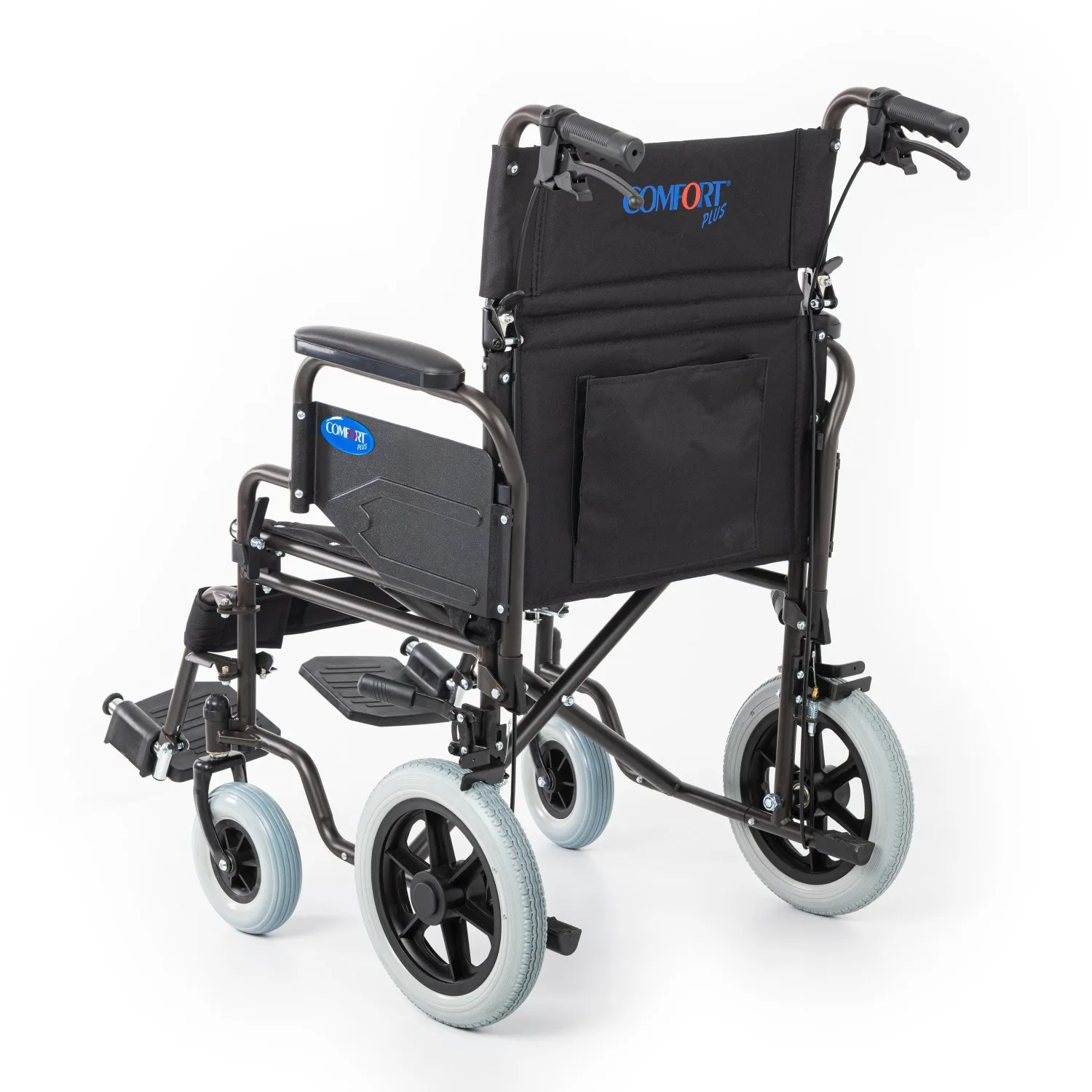 Comfort Plus DM-327 transfer sandalye arkadan çapraz açıdan, sırtlıkta cep