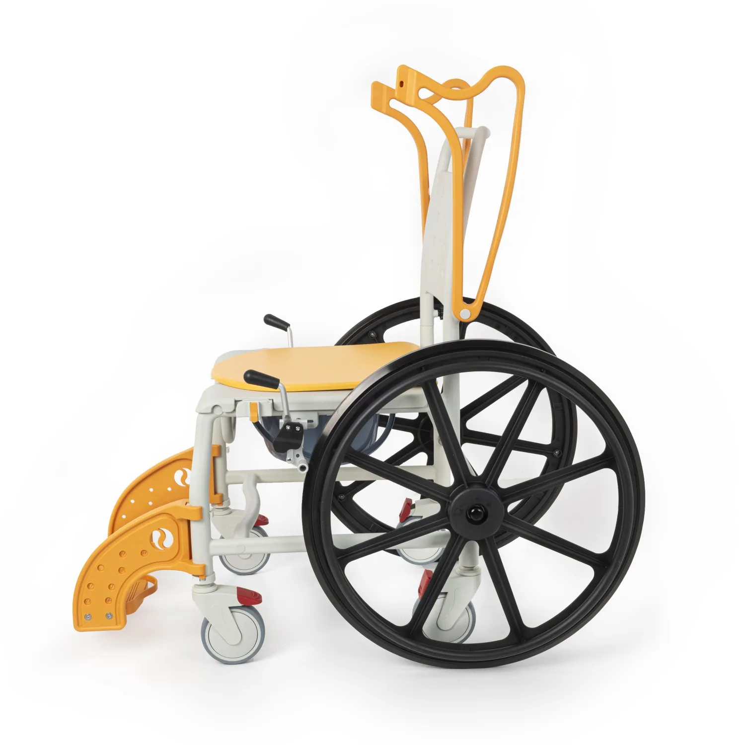 Comfort Plus DM-8088B banyo sandalyesi arkadan çapraz, iki kolçak dik konumda