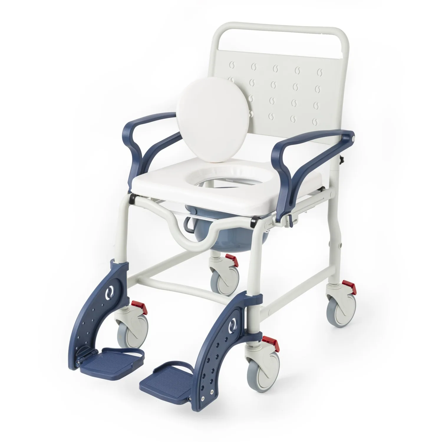 Comfort Plus DM-8088C soft banyo sandalyesi, klozet kapağı açık, önden çapraz