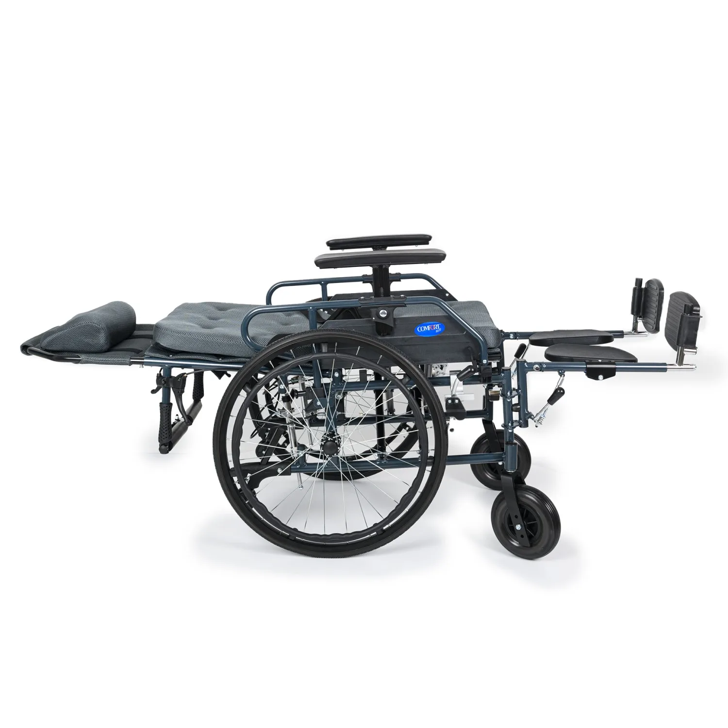 Comfort Plus PHW954LGC-46 sandalye tam yatar konumda, sırtlık ve ayak dayama düz